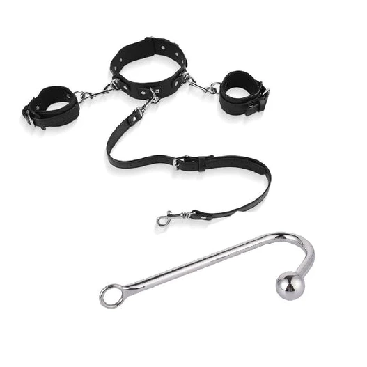 Cuffs with Beaded Collar Elegant Anal and Hook 5334 0619